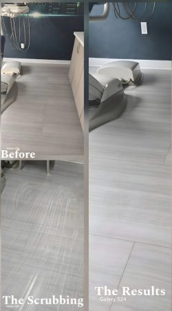 Office floor cleaning.
